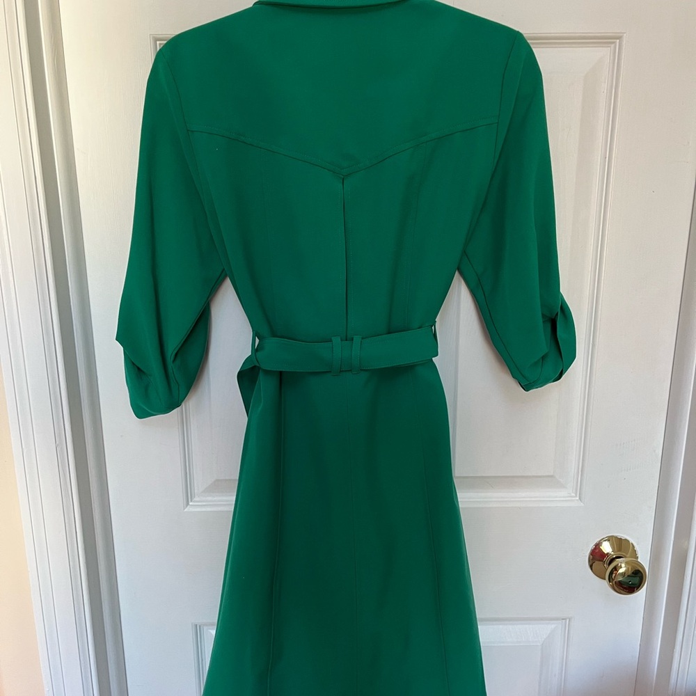 Sharagano Green Sheath Dress with Notched Collar - Picture 5 of 5